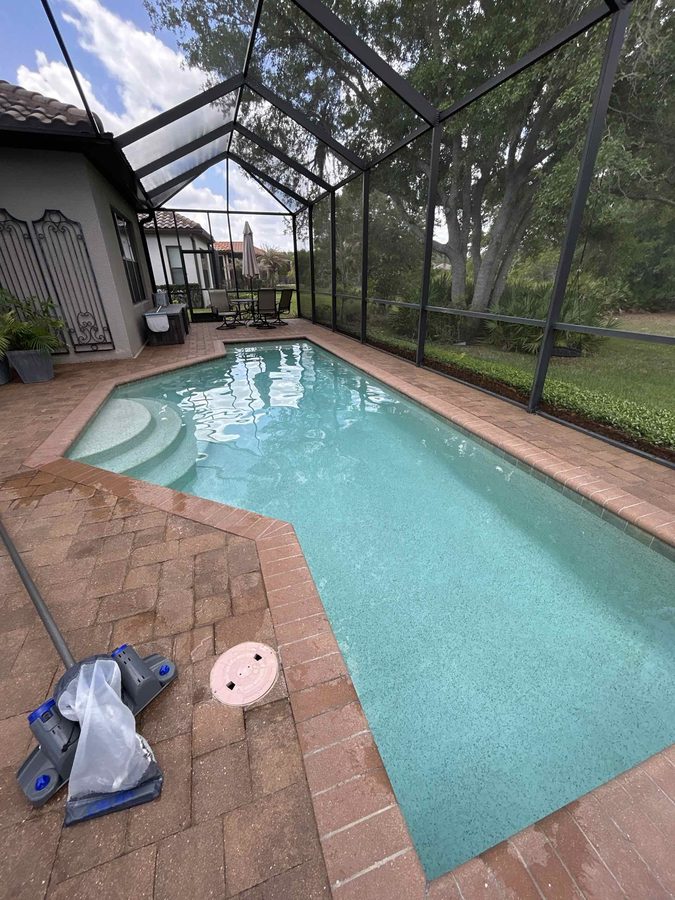 Green to clean pool